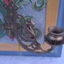 2 X Victorian Hanging Mahogany Wall Panels with Brass Dragon Sconces Image 7