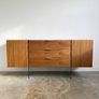 Vintage Mid Century Walnut & Glass Sideboard Scandinavian Image 3