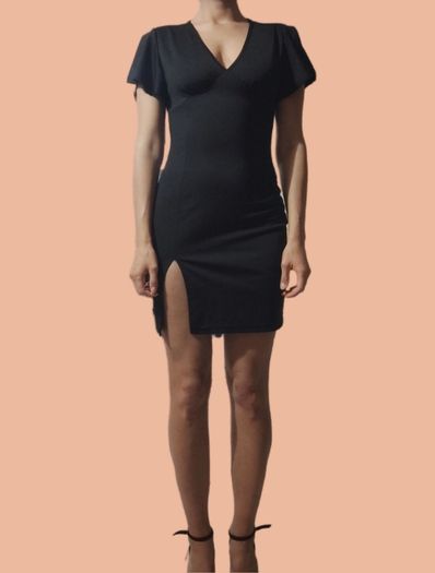 Elegant Black Mini Dress UK 14