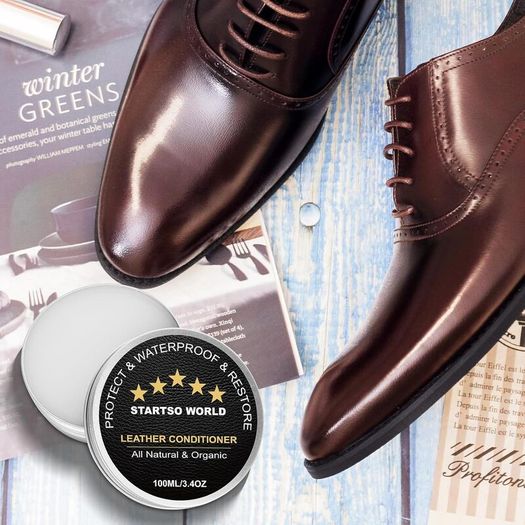 STARTSO WORLD 200ml Leather Recolouring Balm with 100mlLeather Conditioner, Gray Leather Repair Kit for Furniture, Leather Scratch Remover,Leather Colour Restorer for Couches, Car Seats