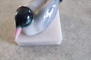 Royal Copenhagen figurine seagull on marble plinth.