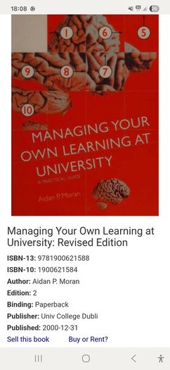 Managing your own learning at the university Aidan Moran