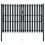 Double Door Fence Gate Steel 306x250 cm Anthracite Image 3
