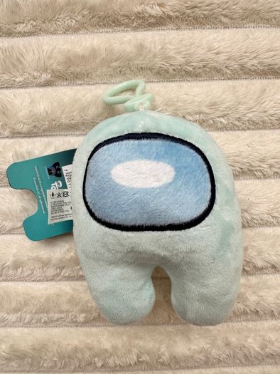 Light Blue Among Us keychain bag clip plush soft  approx. 11 cm. Please see photos