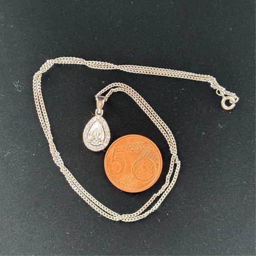 Sterling Silver Pear Shaped Pendant