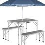 Compact Folding Camping Table Set  Aluminium Table and 2 Benches with Built-In Carry Handle Image 8