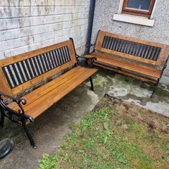 Cast iron garden bench x2