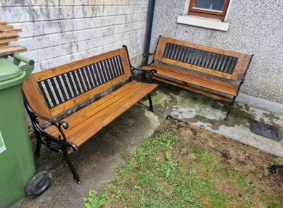 Cast iron garden bench x2