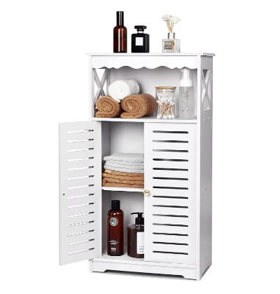 Bathroom Cabinet,Waterproof  Bathroom Floor Cabinet,Storage Cupboard Unit,White Bathroom Storage Organizer,Free Standing Cabinet,Compact Cabinet Store Bathroom Accessories