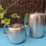 Old Hall,  Stainless steel, vintage teapot and jug Image 5