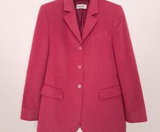 Delmod Vintage Raspberry Pink Red 100% Wool Structured Blazer Jacket 12UK/40EU