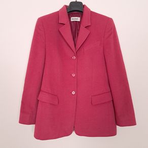 Delmod Vintage Raspberry Pink Red 100% Wool Structured Blazer Jacket 12UK/40EU