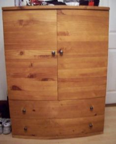 French oak vintage tv unit