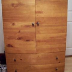 French oak vintage tv unit