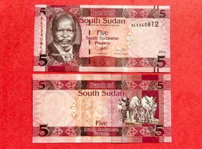 South Sudan  5 Pounds  2015  ( Uncirculated ) Pick 6b.