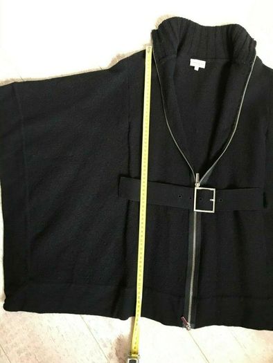 KAREN MILLEN Black Cardigan For Everyday Wear 100% Wool Size 1 UK 8-10
