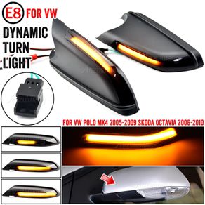 LED Dynamic Rearview Turn Signal Mirror Indicator Blinker Light For VW Volkswagen Polo MK4 9N 2005-2009 For Skoda Octavia MK2 1Z 2004-2010