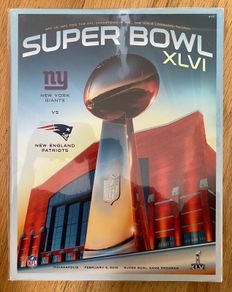 Very Rare 2012 NFL Super Bowl XLVI - New York Giants v New England Patriots Official Programme