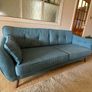 French Connection DFS Zinc Sofa Suite in Teal - 4 seater, 3 seater & Cuddler Image 4