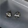 Hallmarked Silver Vintage Solitaire Earrings Image 7