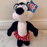 Vintage Looney Tunes Pepe Le Pew Skunk Plush Red Heart Boxers 1997 approx. 35 cm. Please see photos Image 2