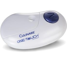 One Touch Electronic Tin Opener | White | Plastic/Stainless Steel | Automatic Can Opener | Battery Operated/Hands-Free Use/Magnetic Lid Removal (FREE POSTAGE)