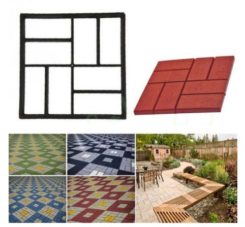 DIY Plastic Path Maker Pavement Mold Garden Walk Manually Paving Cement Brick Stone Road Reusable Concrete Molds Brick Mold