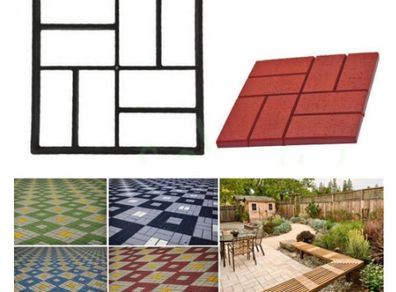 DIY Plastic Path Maker Pavement Mold Garden Walk Manually Paving Cement Brick Stone Road Reusable Concrete Molds Brick Mold
