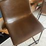 Brown leather high stools Image 2