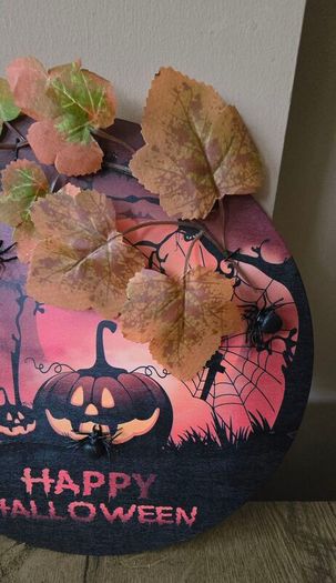 Halloween door wreath sign