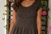 Brown crochet top/ tunic/cover up 100% cotton