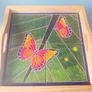 Artisan butterfly ceramic tiled wooden tray Image 5