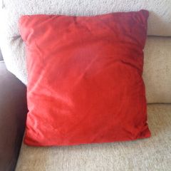 Red Velour Cushions x 2 for Sale