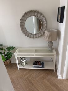Hall table, lamp and a mirror