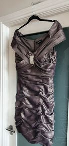 CACHET charcoal ruched bodycon Sz 10 - Rrp 179 (New)