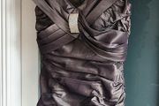 CACHET charcoal ruched bodycon Sz 10 - Rrp 179 (New)
