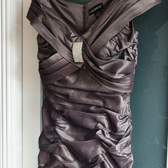 CACHET charcoal ruched bodycon Sz 10 - Rrp 179 (New)