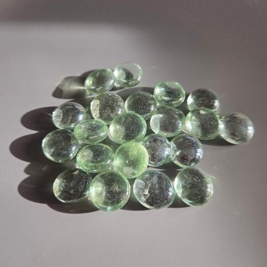 NEW Light Green Flat Glass Marbles