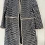 Zara Blue & White Longline Jacket/Coat - Size XL Image 4