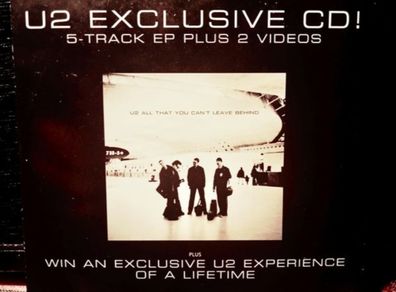 2001. U2.Exclusive 5-Track Live EP CD Plus 2 Videos