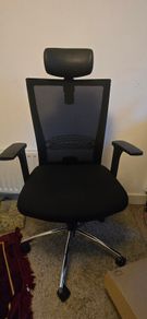 Ergonomic Office Chair with Headrest & Metal Base