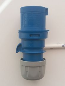 16 Amp 3 Pin PCE Grey & Blue Plug 200-250v. IP44/54