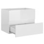 Sink Cabinet with Built-in Basin High Gloss White Chipboard Image 6