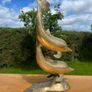 Vintage Brass Dolphin Sculpture Image 3