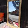 Antique French Mirror large freestanding 6 foot high with stained glass 1920s Beautiful patina a one of a kind piece Image 8
