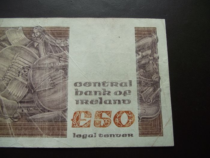 1982 Central Bank of Ireland 50 Pounds note. B Series