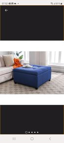 Spacious upholstery ottoman storage , brand new in original box, in blue colour