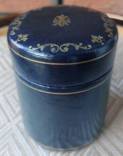Antique Italian Tooled Leather Jewellery Storage Box