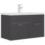 Sink Cabinet with Built-in Basin Grey Chipboard Image 2