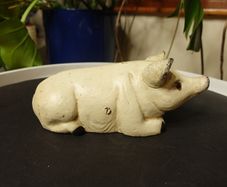 Vintage Rustic Cast Iron Pig Bank